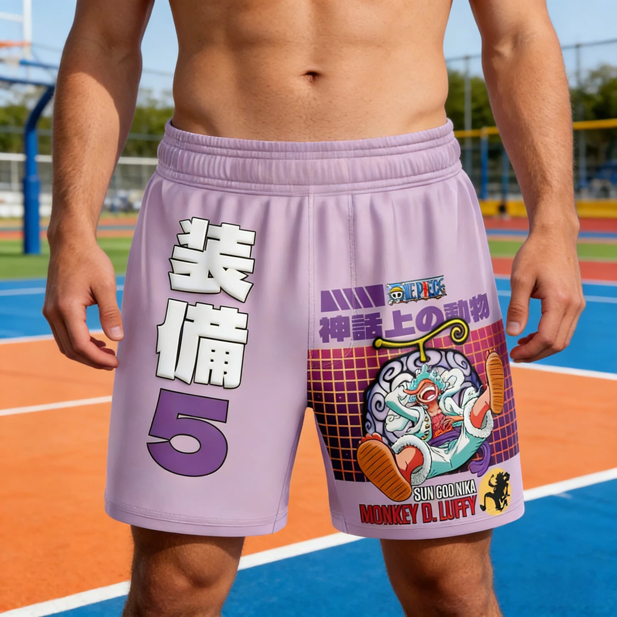 2026 Bandai Luffy Gear 5 Sun God Nika V2 Shorts Man ONE PIECE Shorts Beach Summer Shorts Costume Cosplay Japanese Shorts Boy Y2k