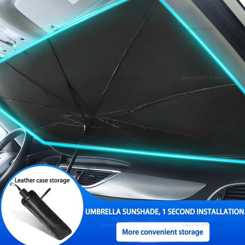 Parasole Portatile per Parabrezza Auto, Blocco UV, Isolamento Termico, Protezione Solare Interna, Visiera Parasole per Auto con Soluzione di Stoccaggio