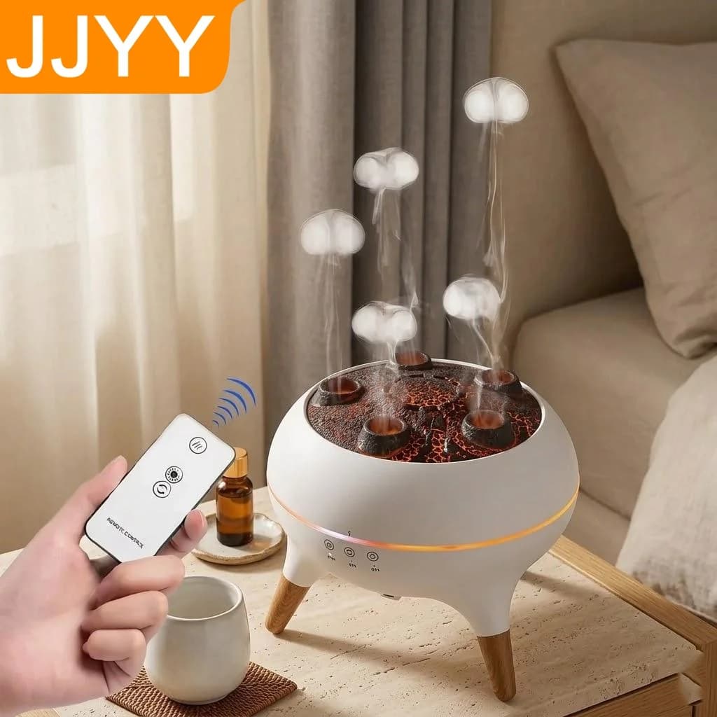 Diffusore di Aromi Silenzioso con Umidificatore LED a 7 Colori per Camera da Letto e Arredamento Casa, Spegnimento Automatico, Design Dinamico a Medusa