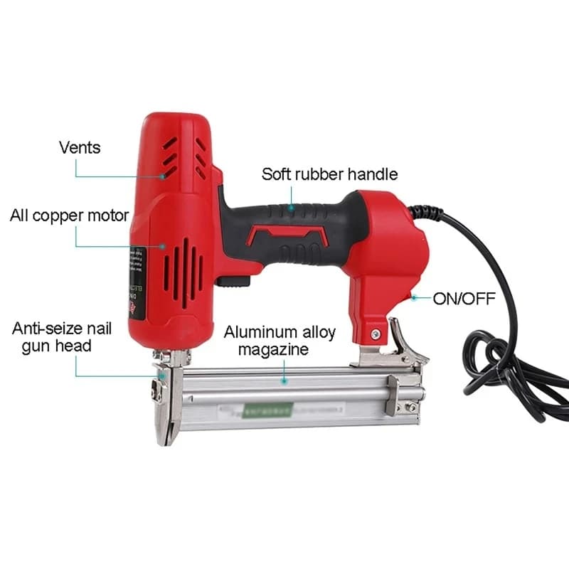 F30 Per struttura in legno Carpenteria Lavorazione del legno Costruzione Utensile elettrico Chiodatrice elettrica ad alta potenza e cucitrice Pistola per punti metallici per mobili