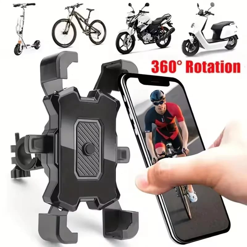 360 Rotation Bike Phone Holder Motorcycle Bicycle Phone Holder Handlebar Stand Mount Bracket Mount Phone Holder for Mobile Phone