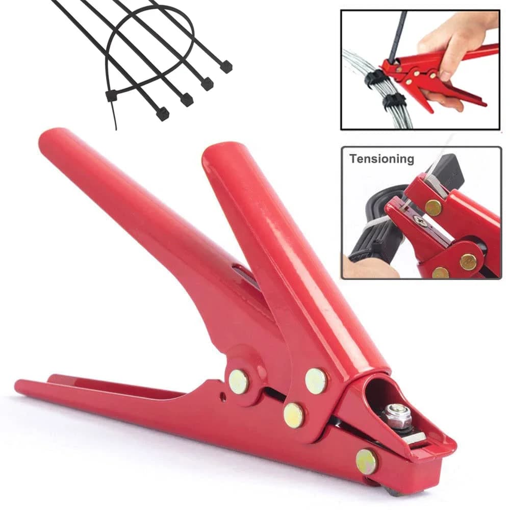 Pinza per fascette stringicavo da 2,4-9 mm con tensionamento e taglio regolabili per fascette in plastica o nylon