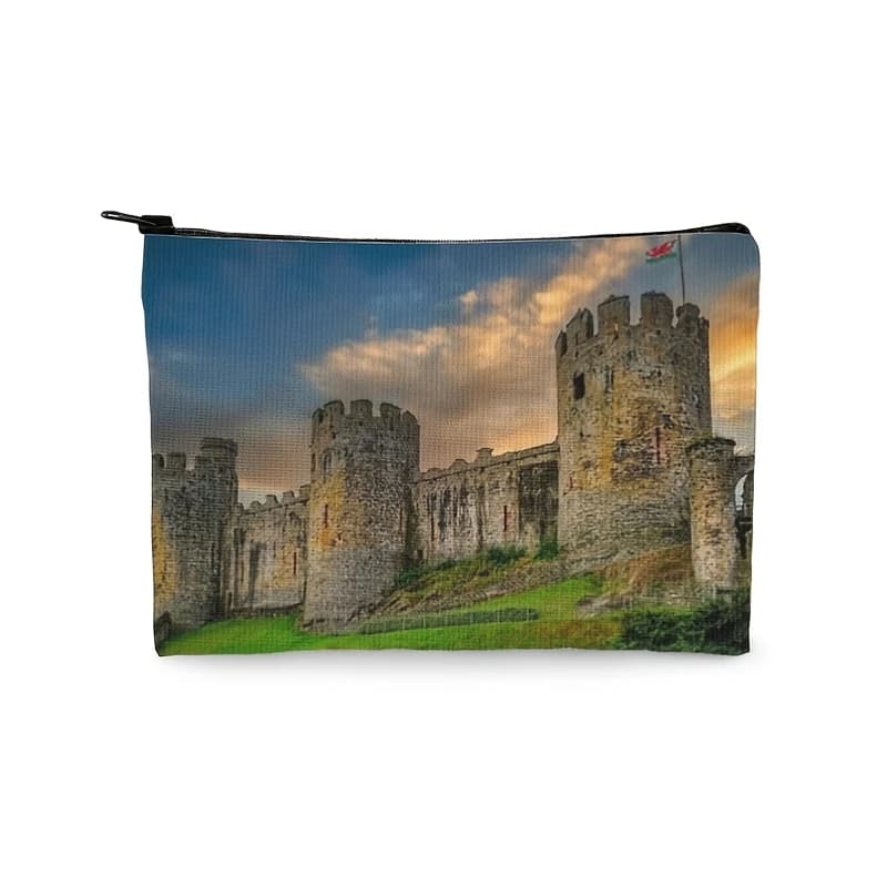 1 Piece Conwy Castle Wales Cosmetic Bag - Multifunctional Zipper Pouch for Women, Perfect Travel Zipper Storage Bag, Fun Birthday Gift