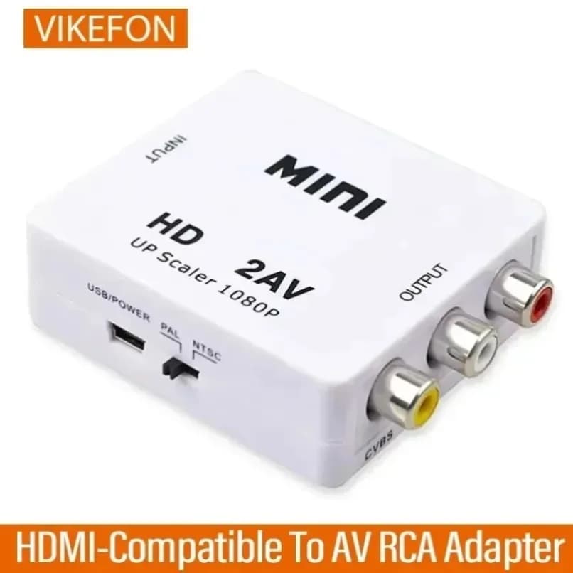 Portable 1080P HDMI to AV RCA Video Converter Plug and Play HD Audio Adapter for TV DVD Player Game Console Home Travel Office