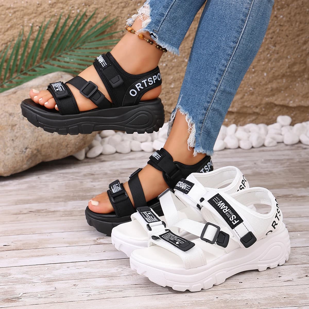 Sandali Estivi da Donna con Tacco a Zeppa Comodi e alla Moda, Nuovi Eleganti Sandali con Suola Spessa per Spiaggia e Tempo Libero
