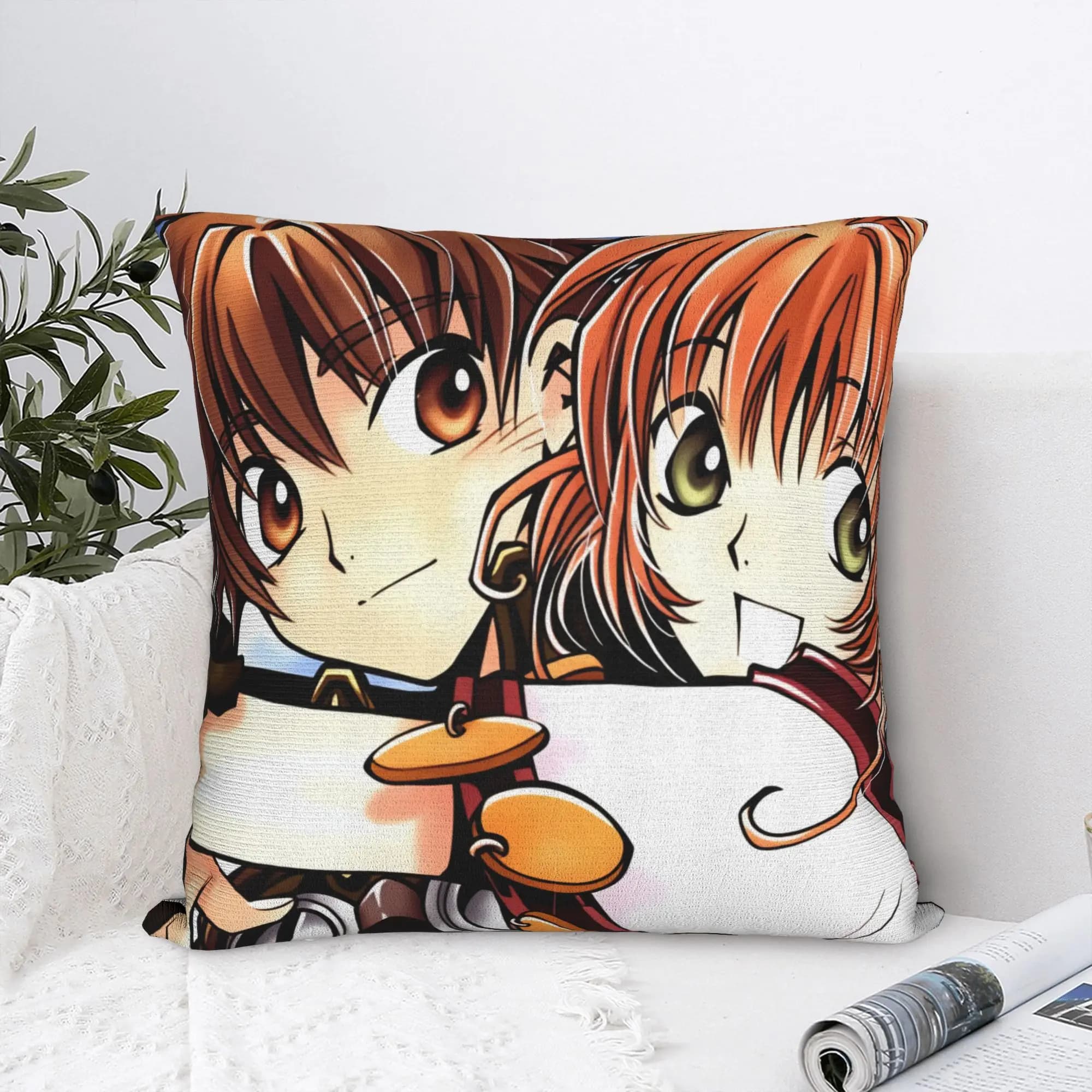 Fodera per cuscino Tsubasa Sakura Syaoran, morbida fodera per cuscino, fodera per cuscino moderna per soggiorno, letto, sedia