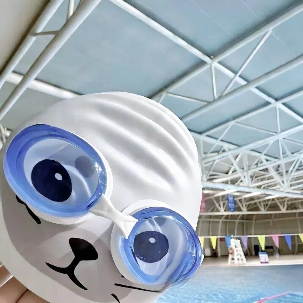 Cute Waterproof Silicone Swim Cap Quick Dry Cartoon Swimming Hat Funny Comfortable Fit Animal Printed Cap Pool Use