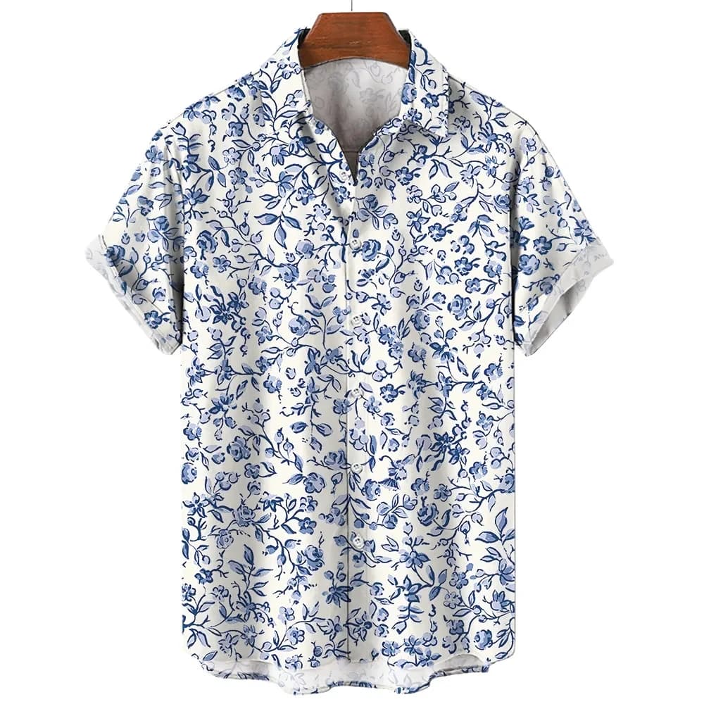 Camicia da uomo Tropical plant 3D Printed top Casual Fashion Flower camicie a maniche corte bottone con risvolto Streetwear abbigliamento Unisex