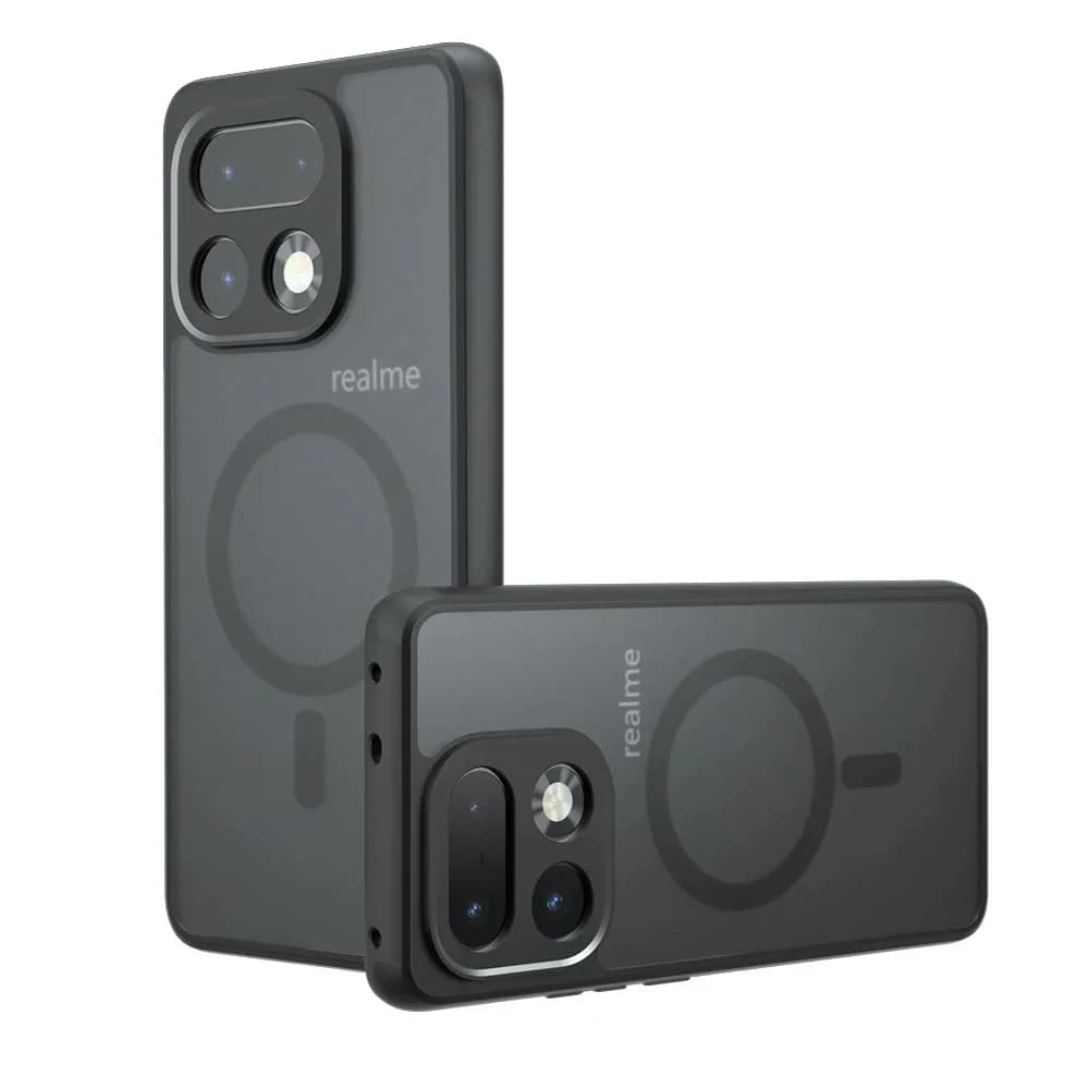 Custodia per Realme 16 Pro Plus con ricarica wireless, telaio in TPU morbido, cover posteriore traslucida opaca antiurto in plastica rigida