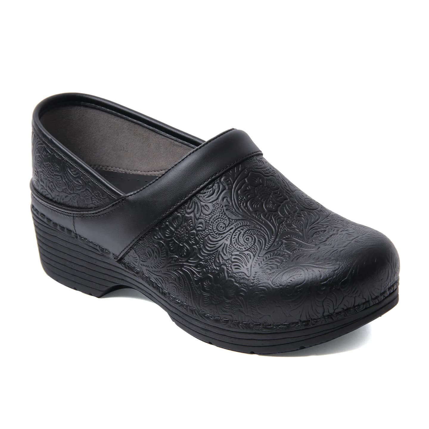 Dansko Genuine Leather Closed Back Clogs, Slip-On Wedge Platform Shoes, Molded Arch Support Soft Cushion Insole Slip Resistant