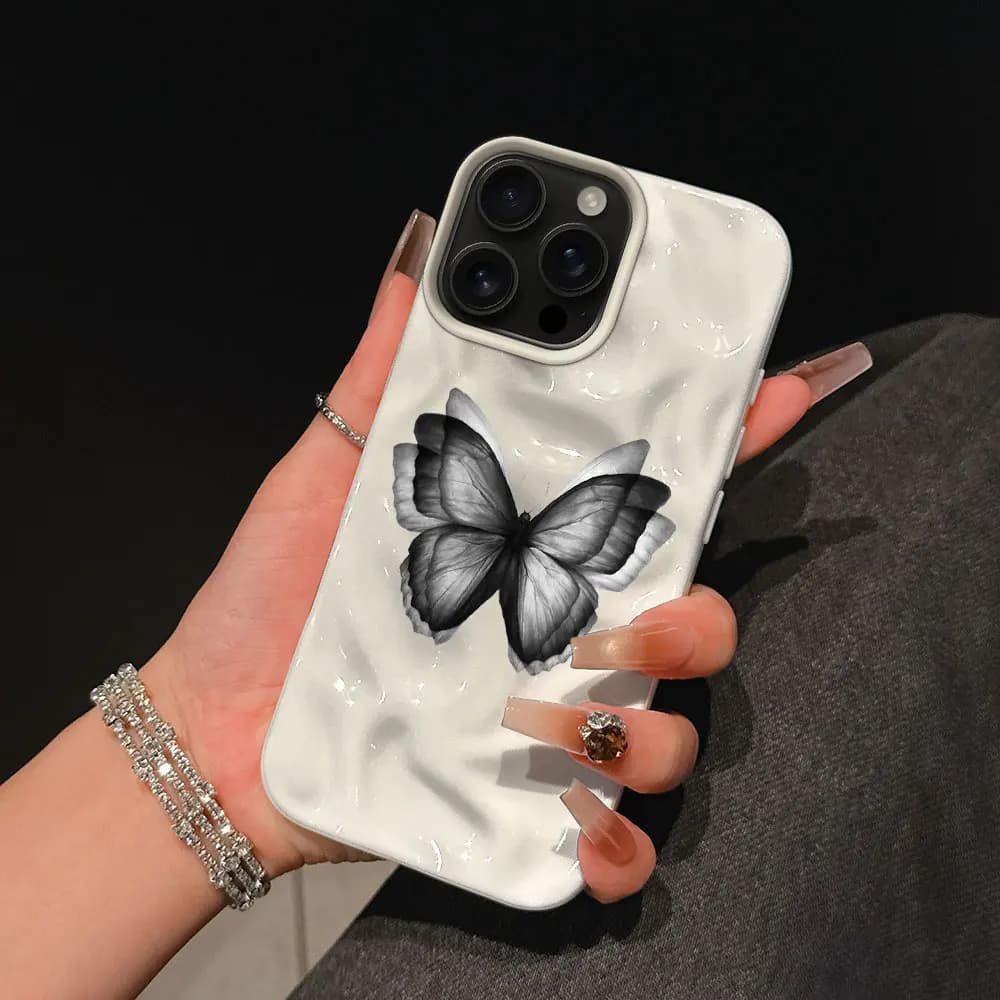 CaseLumi Butterfly Phone Case For iPhone 17 16 15 14 13 Pro Max Plus 17Air Shockproof Anti-fall Protective Cover