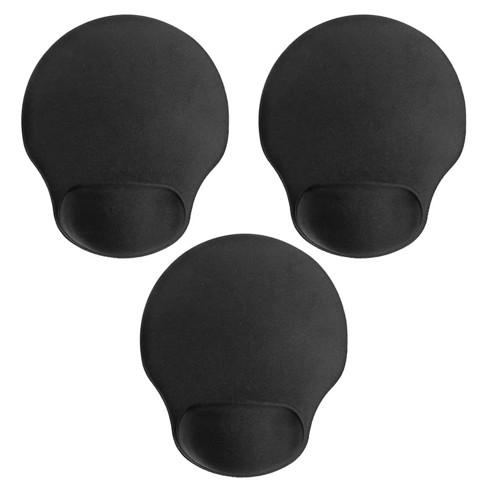 Set di 3 Tappetini Ergonomici per Mouse con Poggiapolsi, Antiscivolo e Confortevoli, per Ufficio e Gaming, Riducono il Dolore al Polso