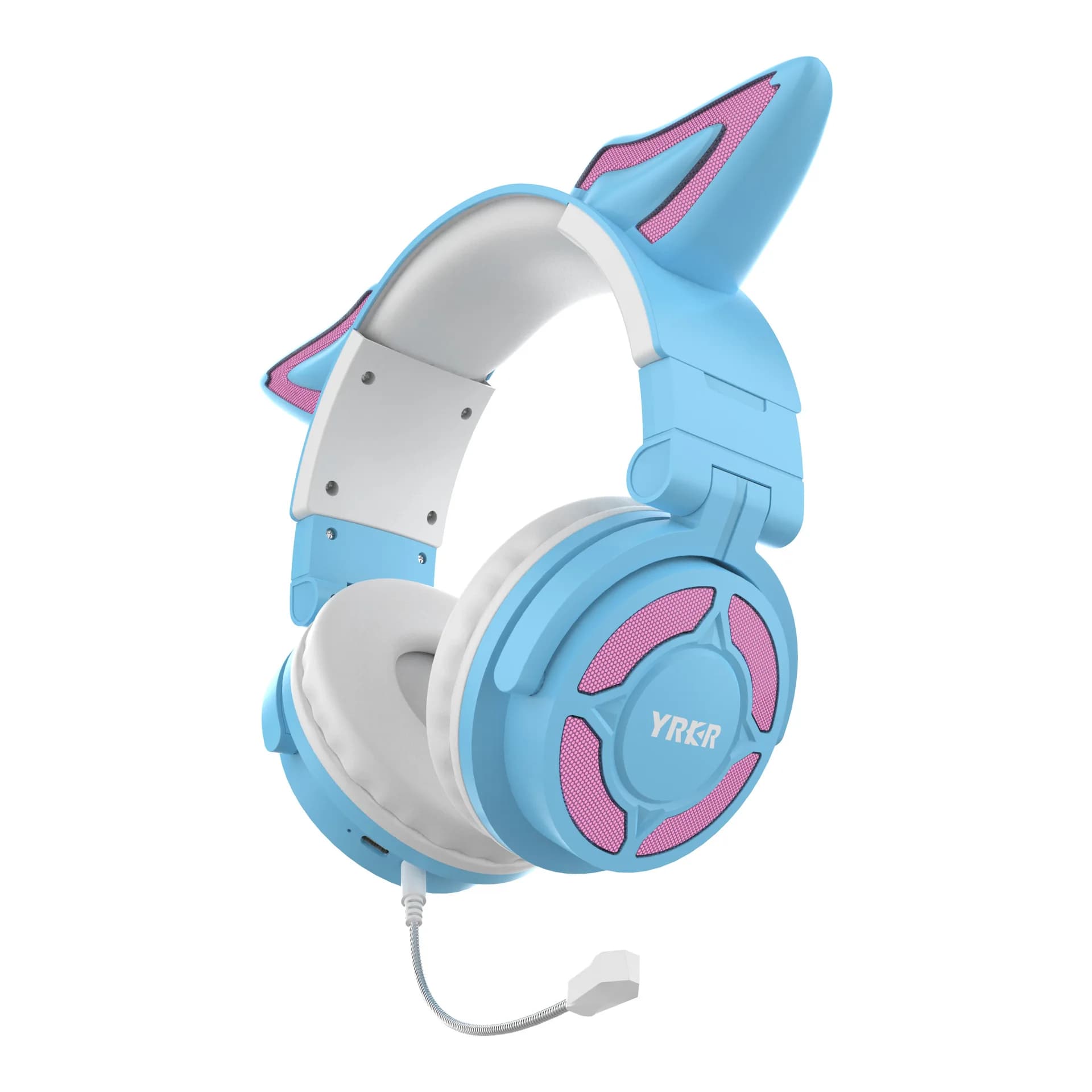 Nuovo auricolare Bluetooth Fox Cat Ear auricolare intelligente da gioco luminoso montato sulla testa