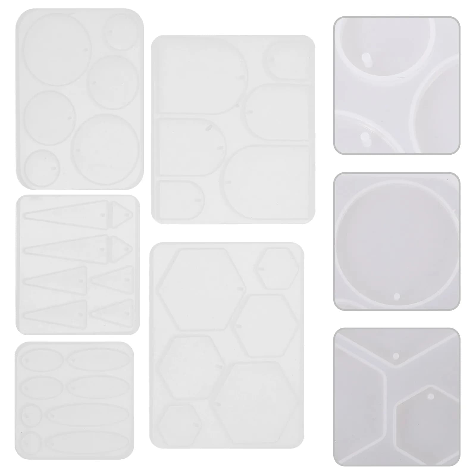 Set di Stampi in Silicone per Orecchini, per Creazione di Gioielli Fai-da-Te, Ciondoli, Resina Epossidica, Artigianato, Forme Geometriche Adatte ai Principianti