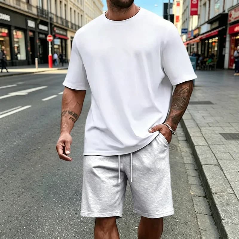 Men's T-Shirt Set Casual O Neck Tees Tracksuit 2026 Sports Jogging Man Clothes Summer Fashion Mix and Match Short Sleeves Shorts