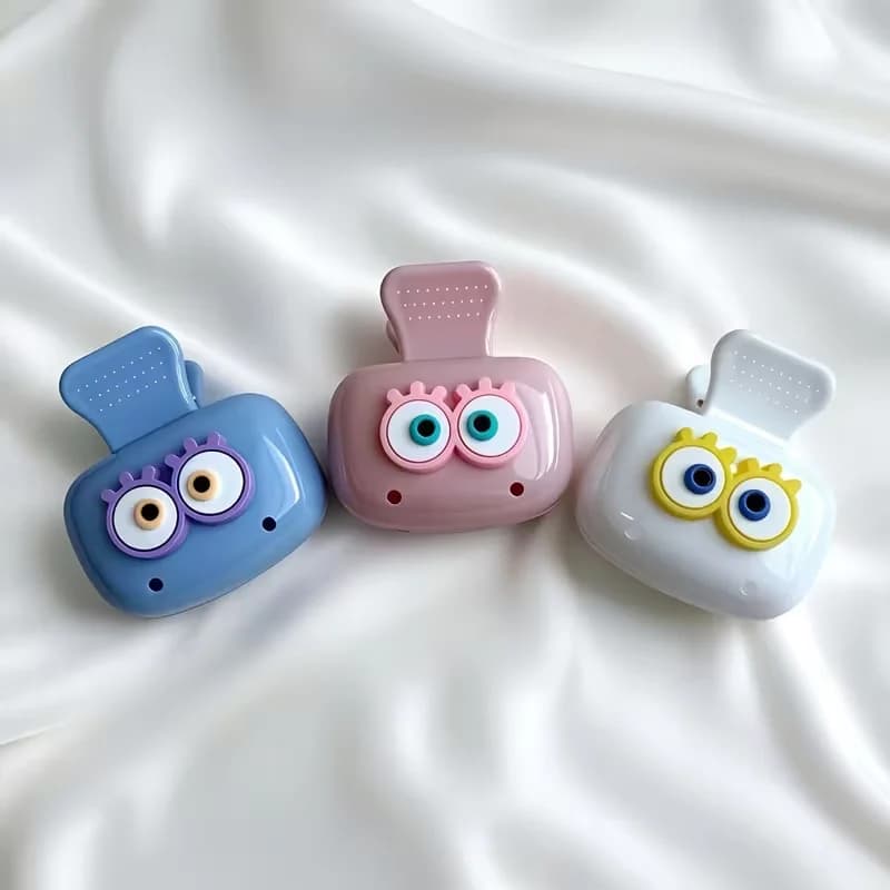 3 pieces of cute eye-shaped toothbrush holders - Dopamine color travel set, dust-proof toothbrush cover