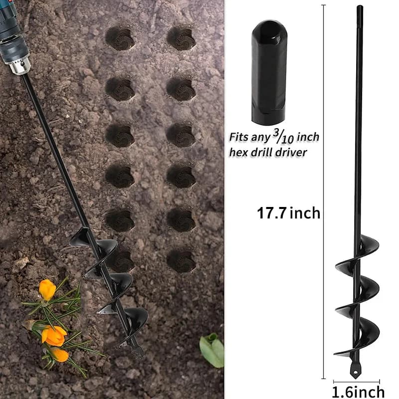 Trivella a spirale per giardino, accessorio per trapano da terra per la coltivazione di fiori, attrezzo per scavare buche per la piantumazione, accessorio per trivella per terreno sciolto