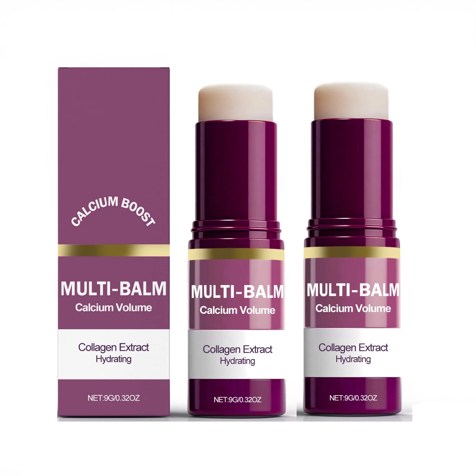 1/2/3PCS Calcium Volume Multi Balm Stick, Collagen Moisturizing Stick Cream For Face Anti Rugs Hydrating For Eyes Neck Skin Care