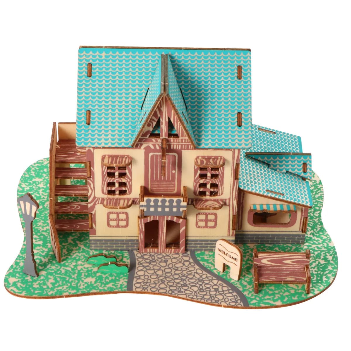 Puzzle 3D in Legno Educativo Creativo Colorato per Riconoscimento delle Forme, Gioco per Migliorare la Coordinazione Occhio-Mano