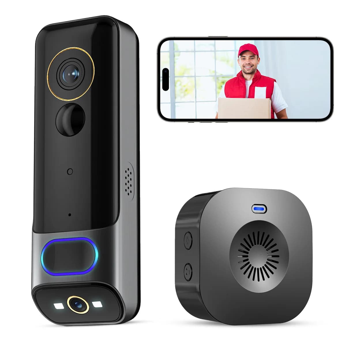 4MP 2K UHD Doppia Lente Basso Consumo WIFI IP Campanello Video Visivo Citofono Spioncino Visualizzatore Telecamera per Porta