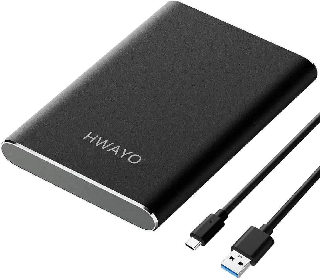 Disco Rigido Esterno Portatile da 750GB, USB3.1 Tipo C Ultra Sottile 2.5'' HDD per PC Laptop Mac Xbox One Nero