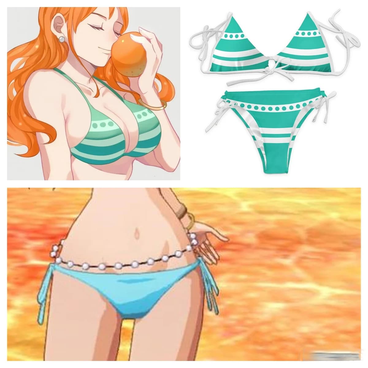 Anime Game Nami two years after swimsuit Cosplay Women's bikini girls beach swimsuits underwear dress