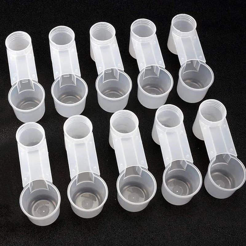 10pcs plastica Pet Bird Pigeon Parrot Drinker Feeder voliera gabbia trasparente pollame bottiglia d'acqua tazza