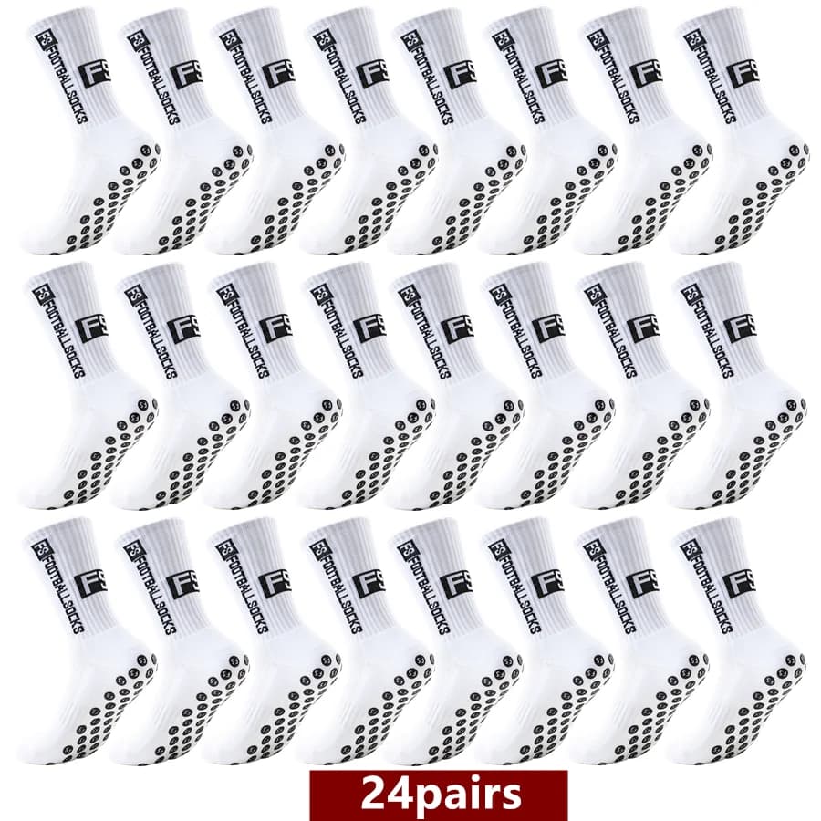 24pairs men women unisex non slip grip hiking running socks towel bottom breathable shockproof athletic exercise