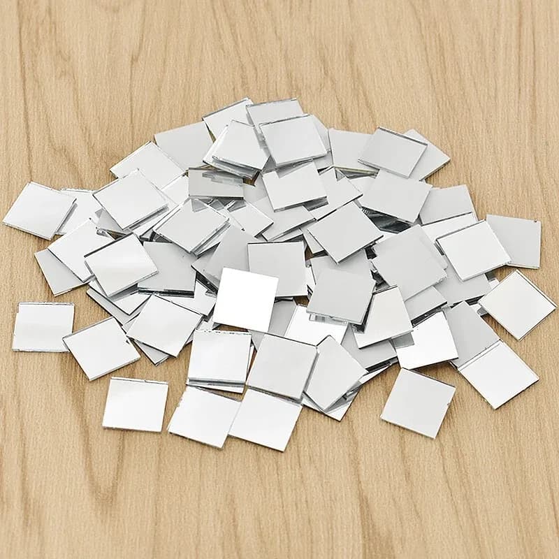 10*10MM 100Pcs Self-Adhesive Glass Mini Square Mirror Mosaic Tiles Stickers Bathroom DIY Party Handmade Craft Home Decoration
