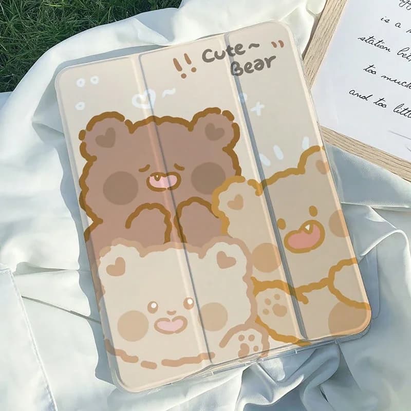 Cartoon Bear con astuccio per iPad custodia iPad 10th Gen 12.9 4th 5th 6th Air 4th 5th 10.9 Pro 11 2nd 3rd 4th iPad 10.2