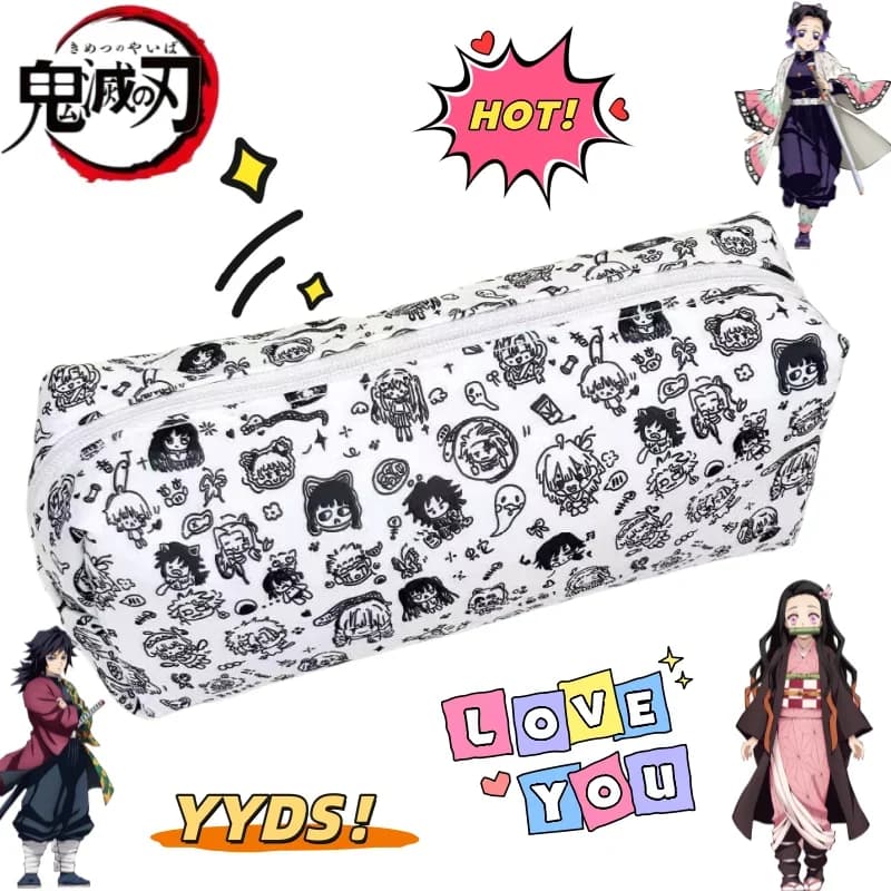 Demon Slayer Tomioka Giyuu Kanroji Mitsuri Miku Crayon Shin-chan High-Value Stationery Bag Creative Anime Merch Pencil Case