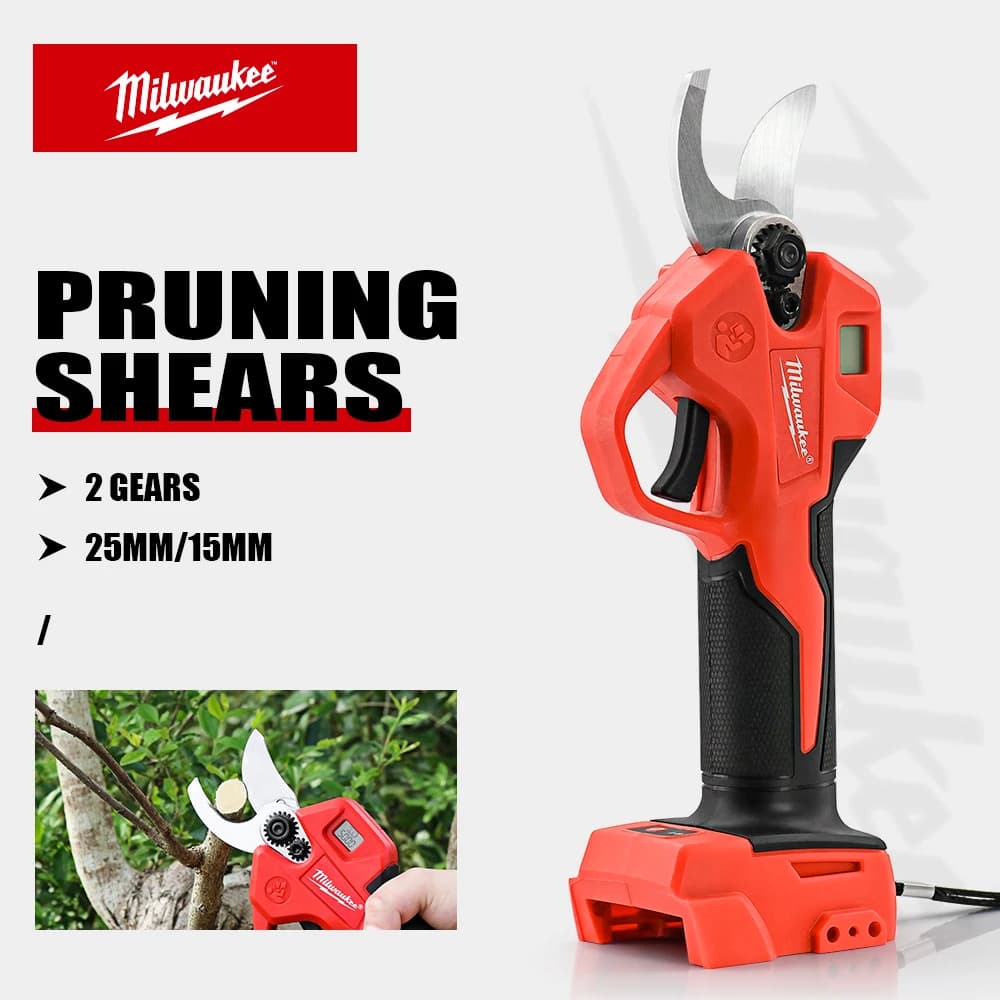 Electric Brushless Potting Shears Garden Tools Power 0/1 LED Screen Wireless Fruit Tree Scissors for Milwaukee 18V Battery Pin