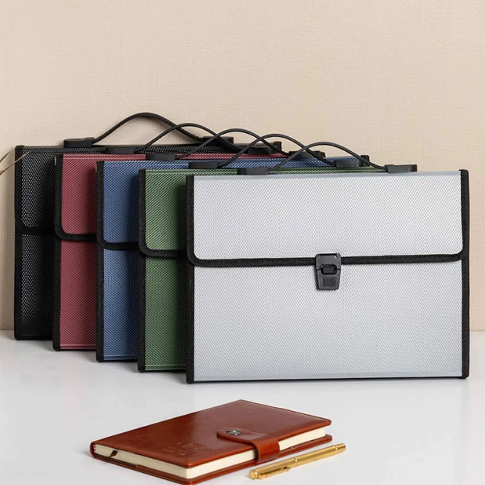 13 Pocket Accordion File Folder Large Capacity 13 Pocket File Folder Portable Document Case Snap Closure Bill Receipt Organizer
