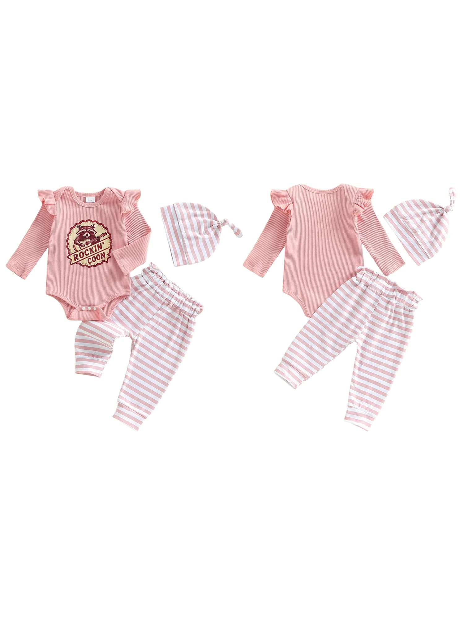 Winter suits for girl with floral print Jacket with hood Leggings fleece lined Pom Pom Beanie 3 piece set