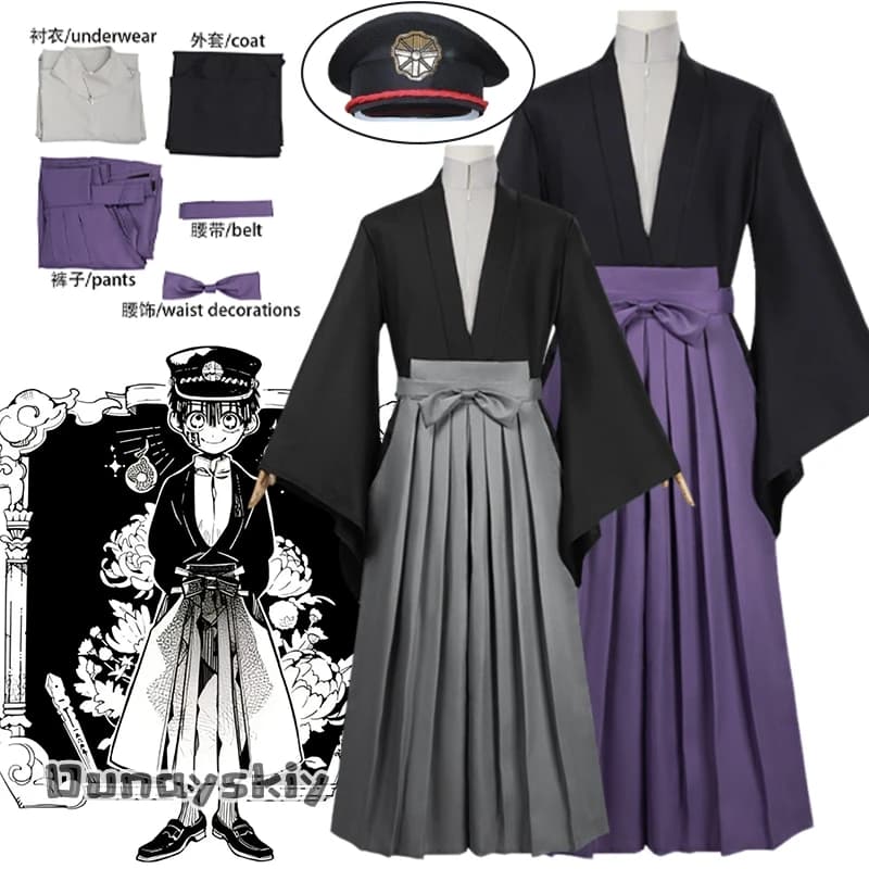 Yugi Tsukasa Cosplay Anime Hanako-kun Costume Japanese Kimono Hakama Pant Kendo Costume Halloween Carnival Disguise Outfit
