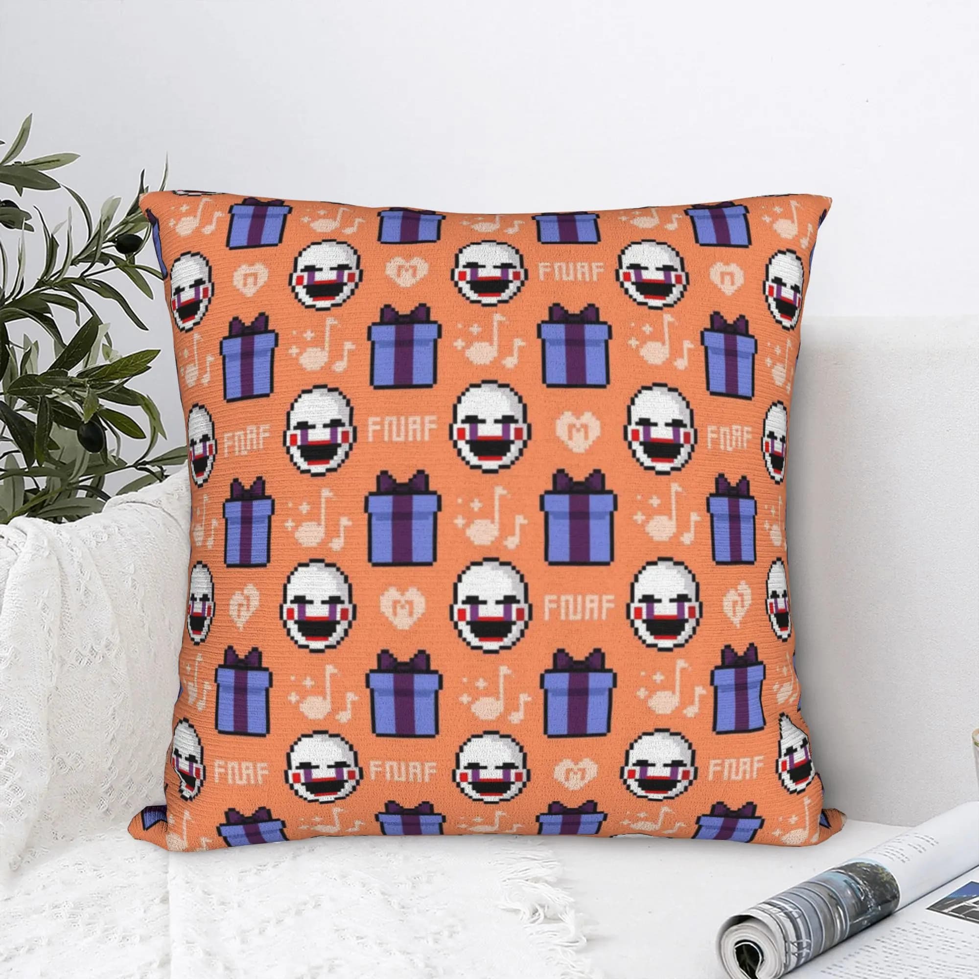 Printed pillow case The Puppet Fnaf Freddys Horror Game Bonnie, Y2K decorative pillowcase with zipper, different sizes