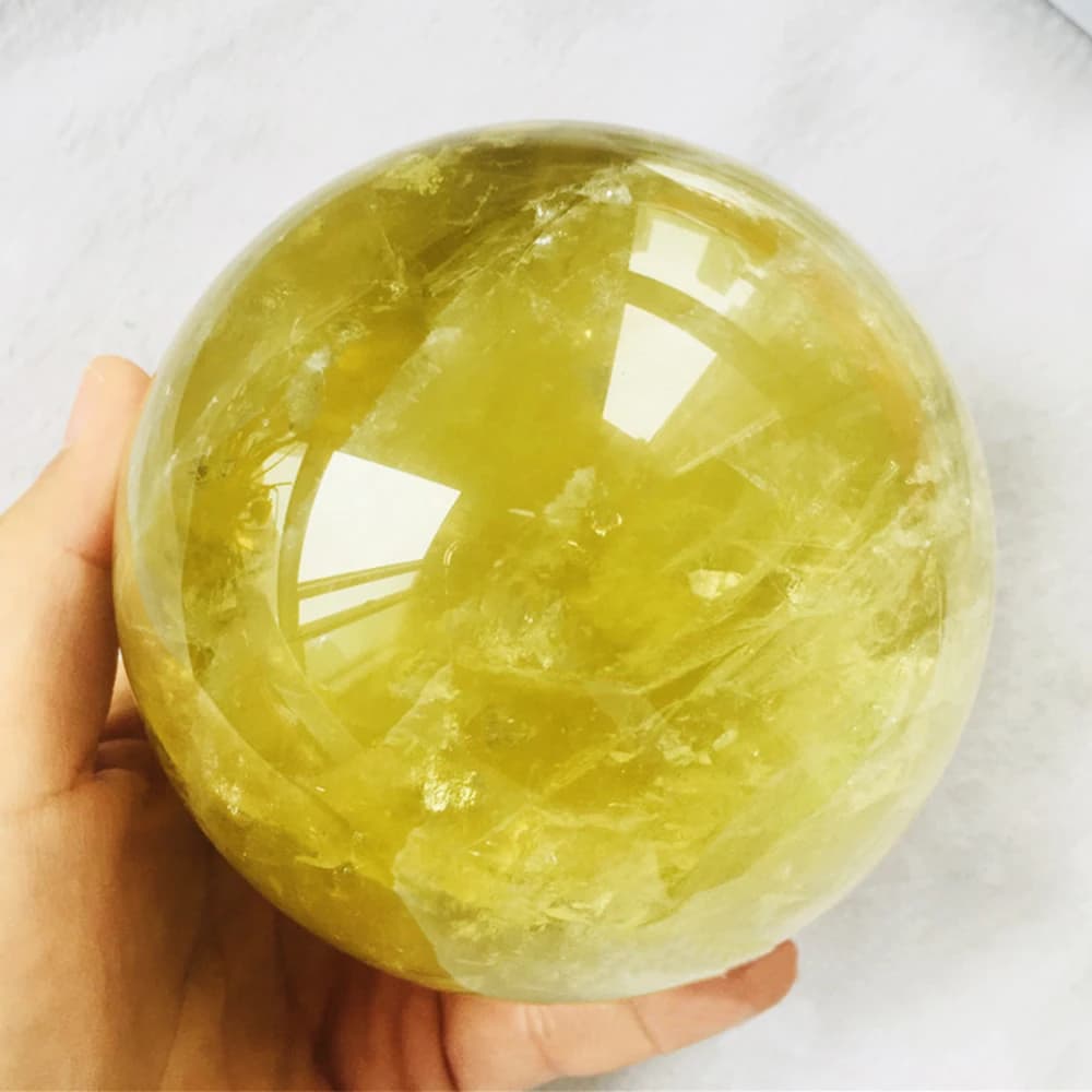Sfera di citrino di cristallo naturale massaggio al quarzo guarigione Reiki lucidata decorazione della stanza squisita souvenir minerale sfera di cristallo sfera 4-7cm