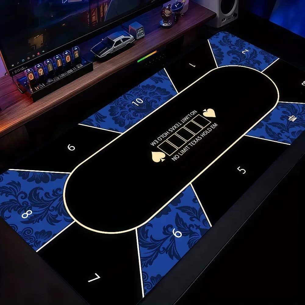 Tappetino per Mouse da Gioco Texas Hold'em, Antiscivolo, Spesso, Grande, con Bordo Cucito, per Ufficio, Studenti e Gaming