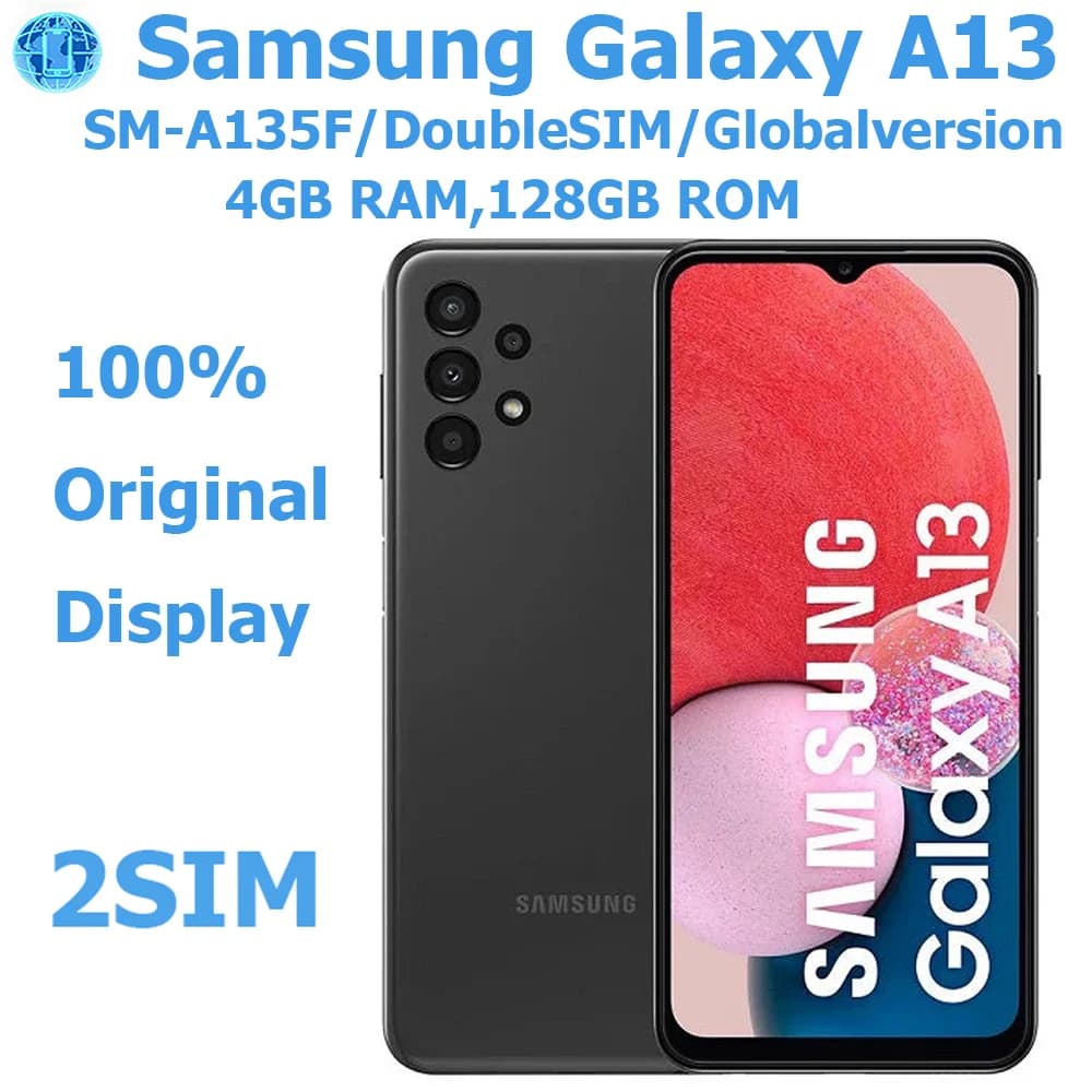 Samsung Galaxy A13 Smartphone Android, Schermo 6.5 Pollici, Quattro Fotocamere 50MP, Batteria 5000mAh, NFC, 90Hz, Dual SIM, Versione Globale Originale Sbloccata