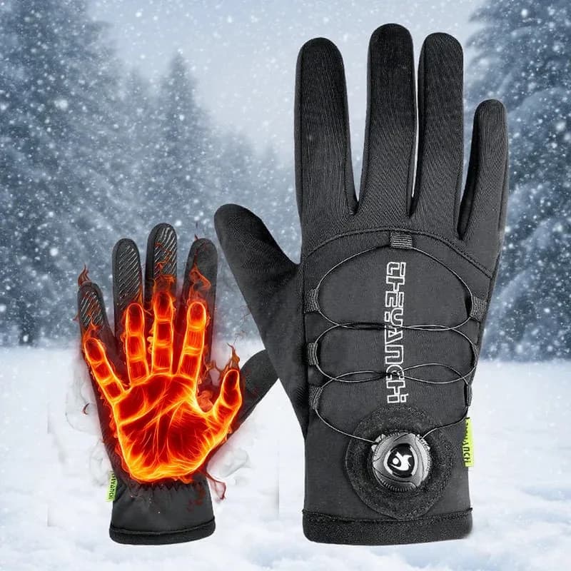 Guanti da bici termici a dita intere invernali antiscivolo resistenti al freddo caldi Touch screen antivento MTB Moto Sport all'aria aperta
