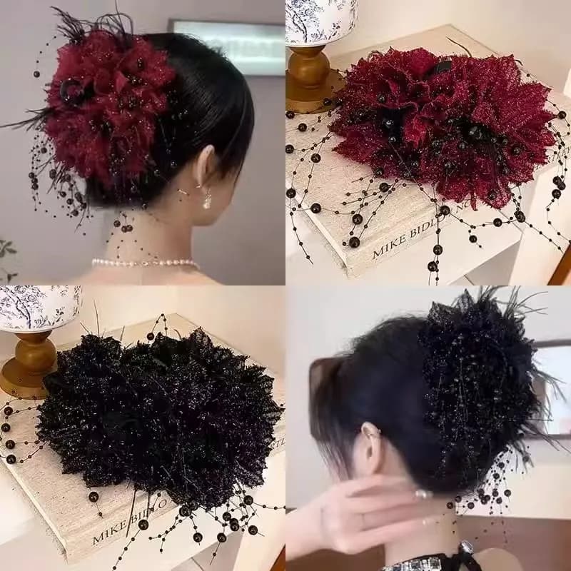 Versatile clip di squalo lucido con nappa aumenta il volume dei capelli Nuovo accessorio per capelli elegante