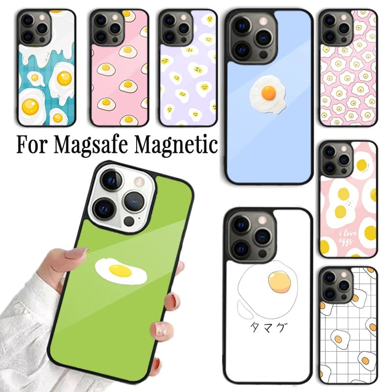 Cover Minimalista Pastello a Forma di Uovo per iPhone 17 AIR 16 15 14 13 12 11 Pro Max Plus, Compatibile con Ricarica Wireless Magnetica Magsafe