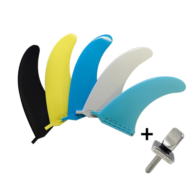 Single Fin Longboard Fin for Sup, Plastic Fin for Surf, Keel Nylon Quilhas Kayak Stabilizer, Free Gift Screw, 9in, 1PC