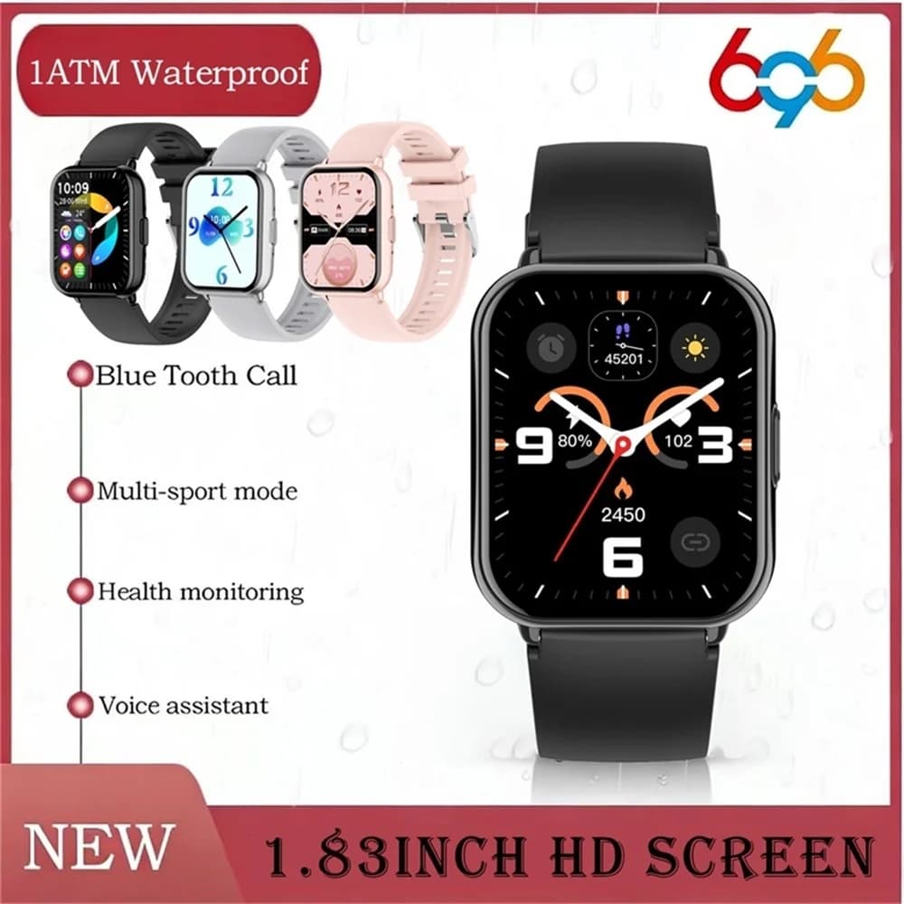 Smartwatch con Chiamata Bluetooth per Uomo e Donna, Impermeabile 1ATM, Braccialetto Fitness Sportivo con Notifiche e Musica