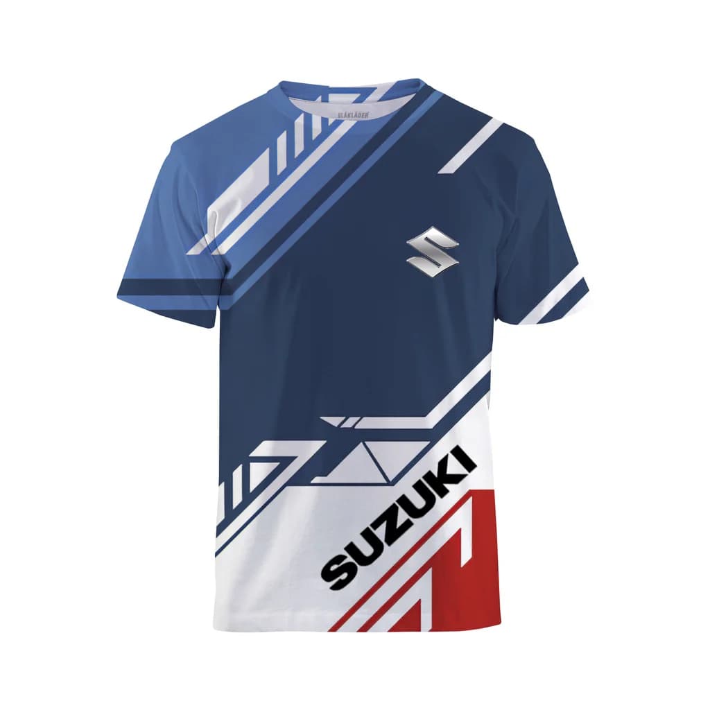 T-shirt da uomo stampata in 3D Suzuki, t-shirt casual per sport all'aria aperta e fitness ad asciugatura rapida, camicia da festa di alta gamma, alla moda e traspirante