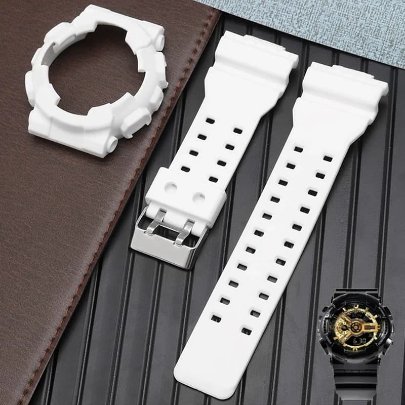 Rubber Resin Watch Strap Case Bezel for Casio G-SHOCK GA-110 GD120 GD-100 GLS100 Men Sport Watch Band Modifying Kit with tools