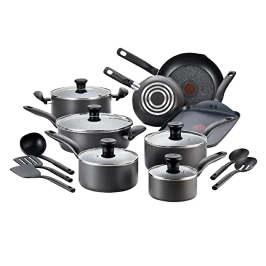 Set di Pentole Antiaderenti 18 Pezzi, Adatto per Forno e Grill fino a 350°F, Set da Cucina con Padelle, Pentole, Casseruole e Cucchiai