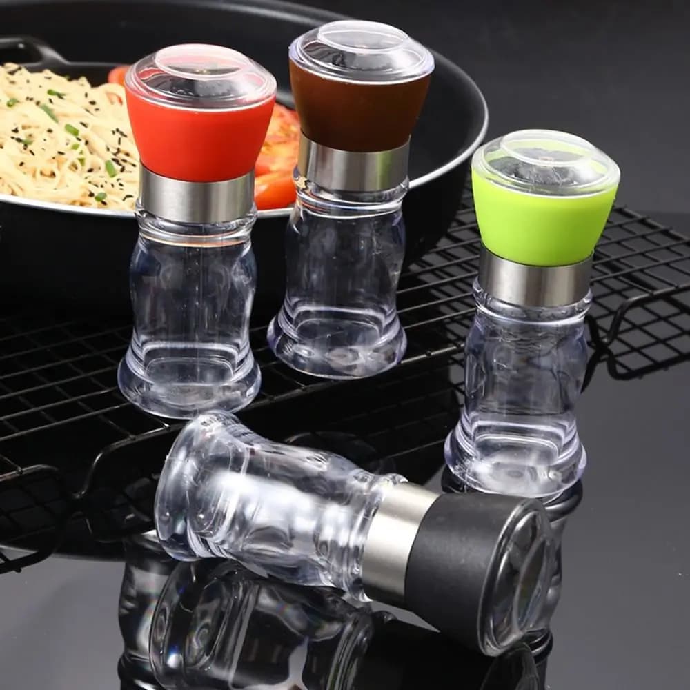 Macinazione da cucina smerigliatrice per spezie riutilizzabile in acrilico manuale naturale strumento da cucina vaso per sale marino macinapepe