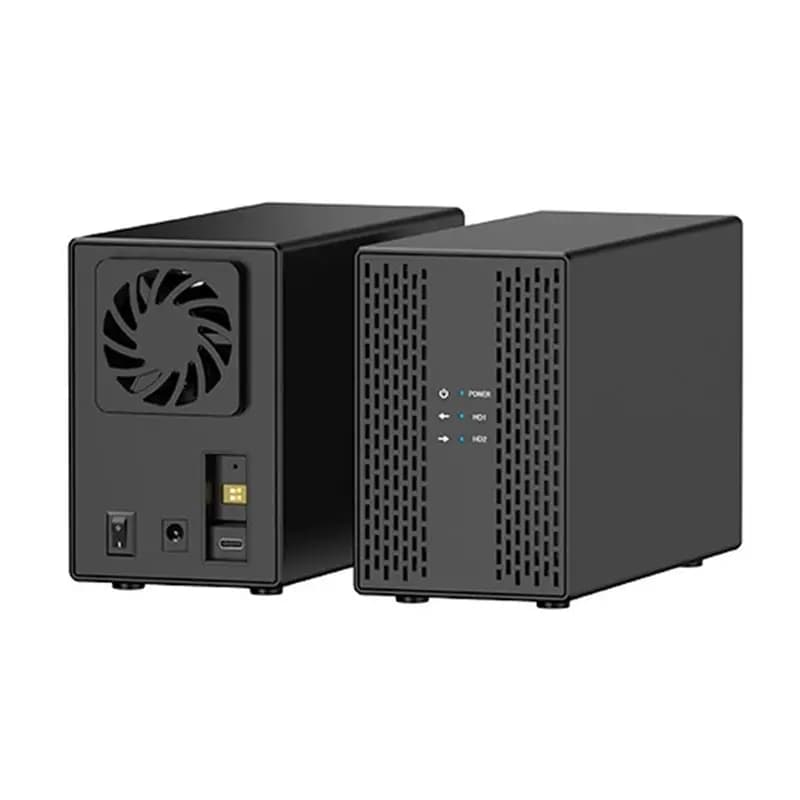 X64A-SATA Array Box Dual Bay Shell Heat Dissipation Sink 3.5" USB External Hard Drive Enclosure HDD Server Case EU Plug With RAI