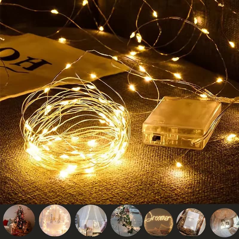 Luci a LED con filo di rame da 20/30M, a batteria, per decorazioni natalizie, confezioni regalo, bouquet, ghirlande e decorazioni per matrimoni